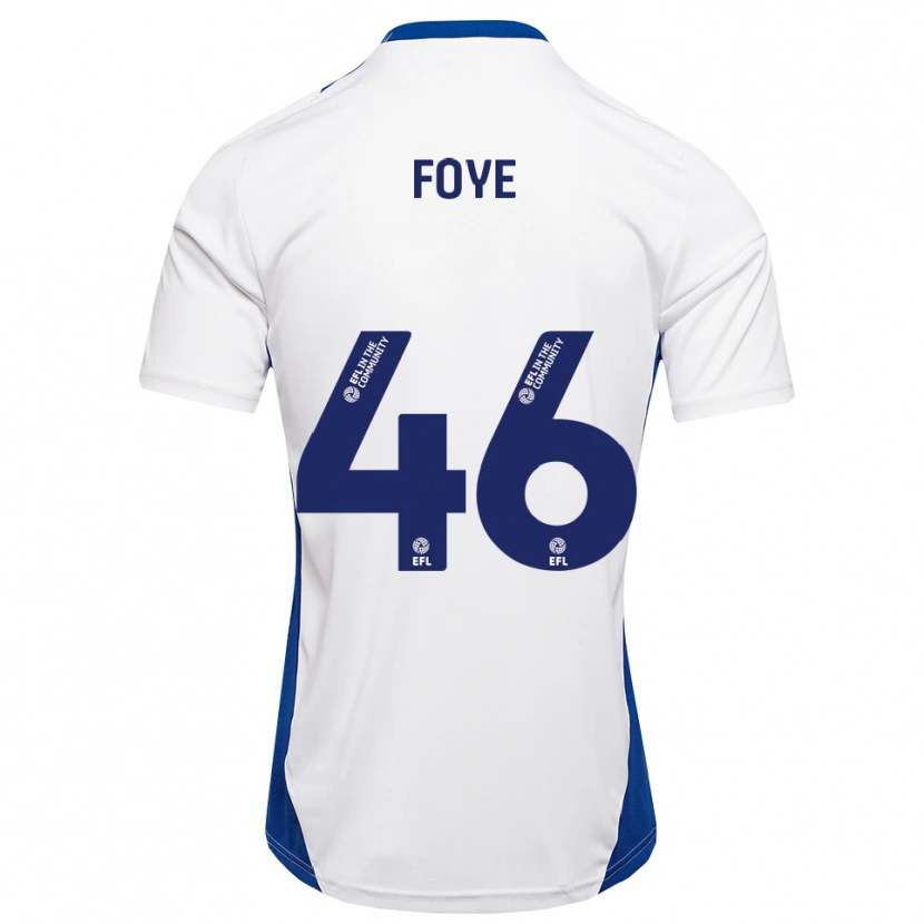Danxen Enfant Maillot Owen Foye #46 Blanc Bleu Tenues Extérieur 2025/26 T-Shirt