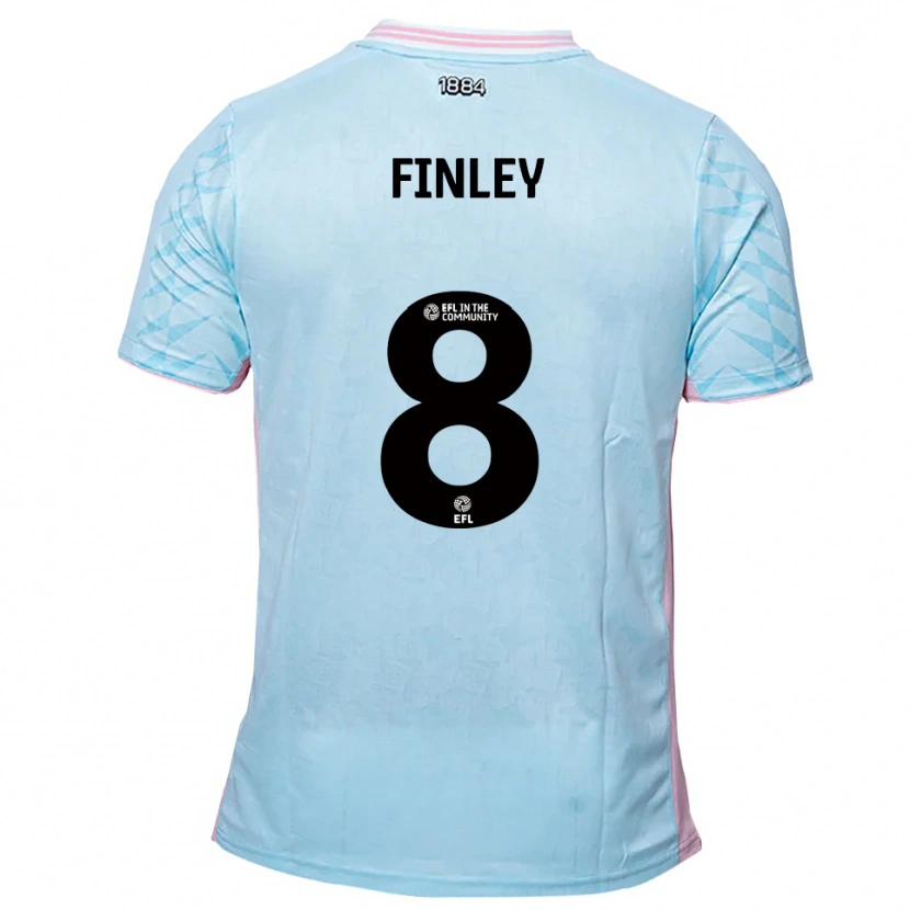 Danxen Enfant Maillot Sam Finley #8 Bleu Ciel Rose Tenues Extérieur 2025/26 T-Shirt