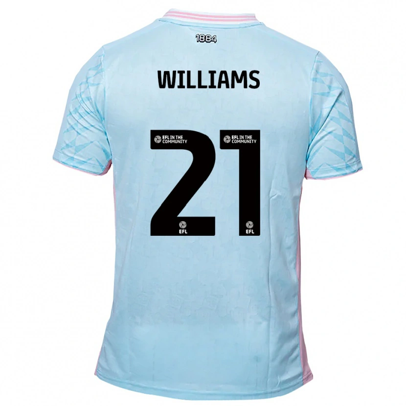 Danxen Enfant Maillot Josh Williams #21 Bleu Ciel Rose Tenues Extérieur 2025/26 T-Shirt