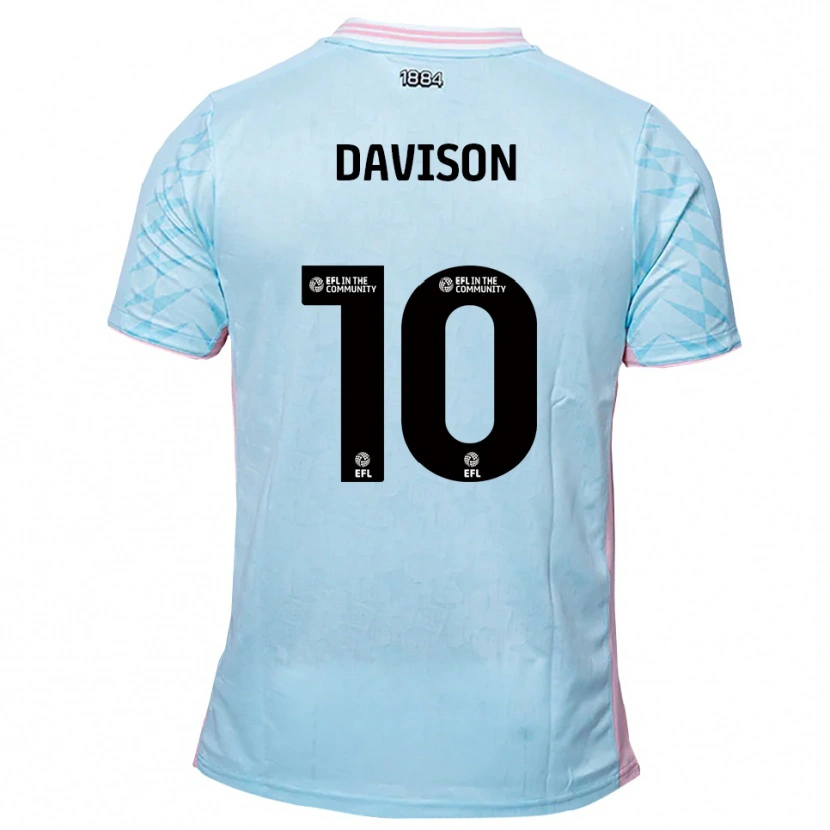 Danxen Enfant Maillot Josh Davison #10 Bleu Ciel Rose Tenues Extérieur 2025/26 T-Shirt