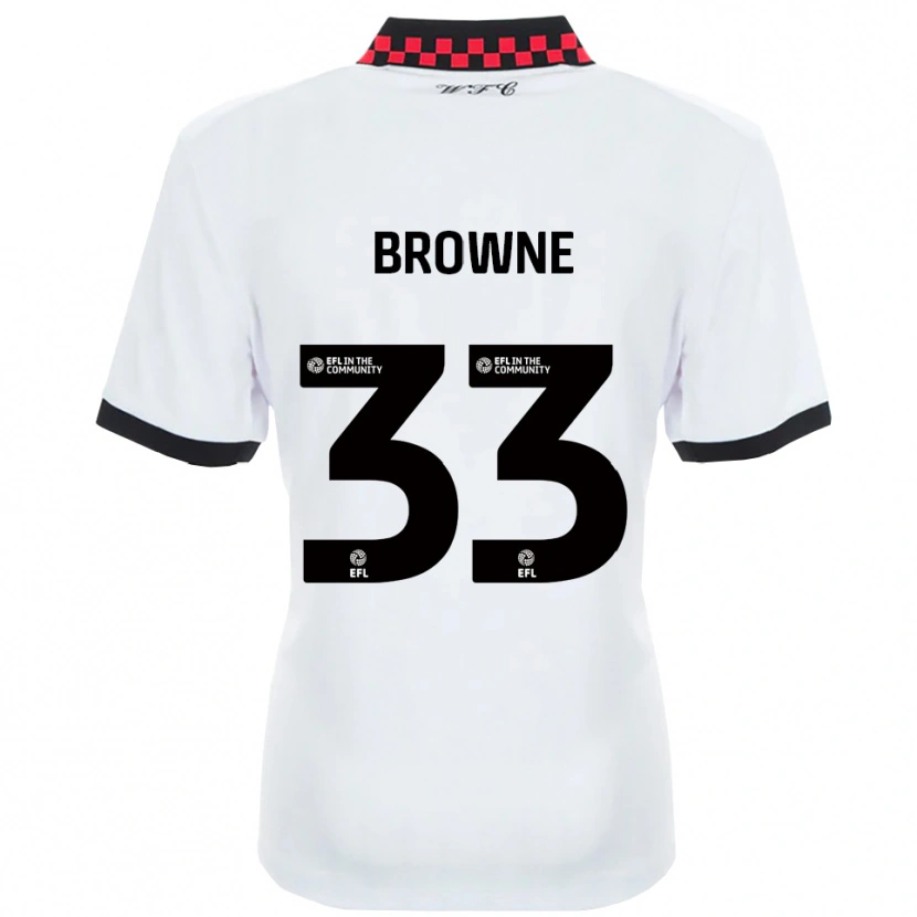 Danxen Enfant Maillot Rico Browne #33 Blanc Noir Tenues Extérieur 2025/26 T-Shirt