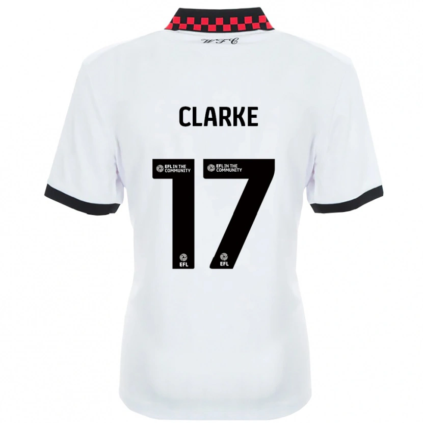 Danxen Enfant Maillot Courtney Clarke #17 Blanc Noir Tenues Extérieur 2025/26 T-Shirt