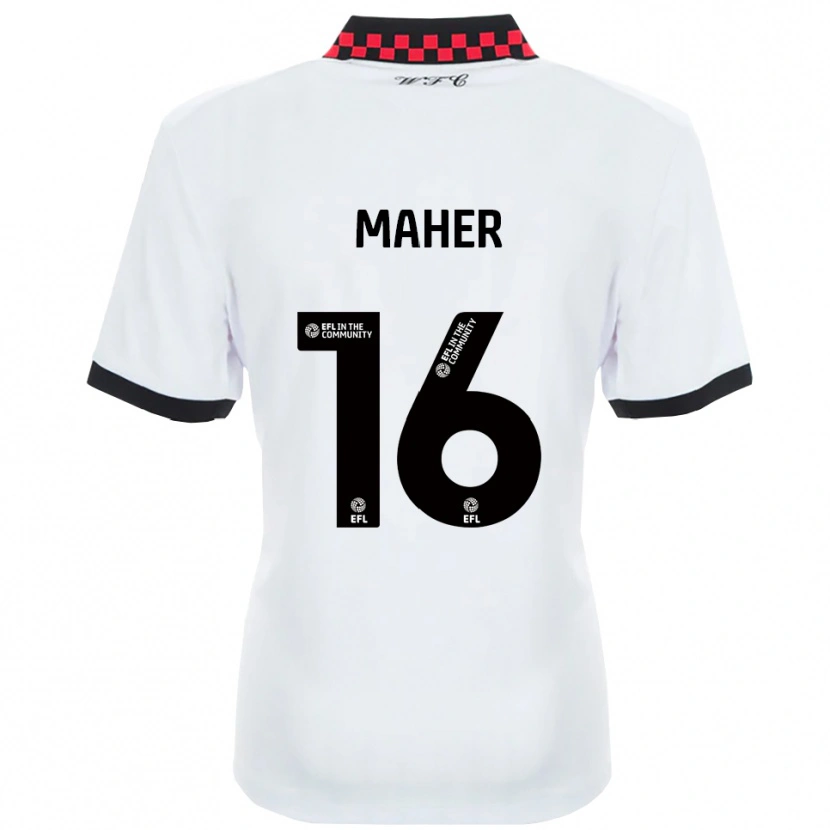 Danxen Enfant Maillot Ronan Maher #16 Blanc Noir Tenues Extérieur 2025/26 T-Shirt