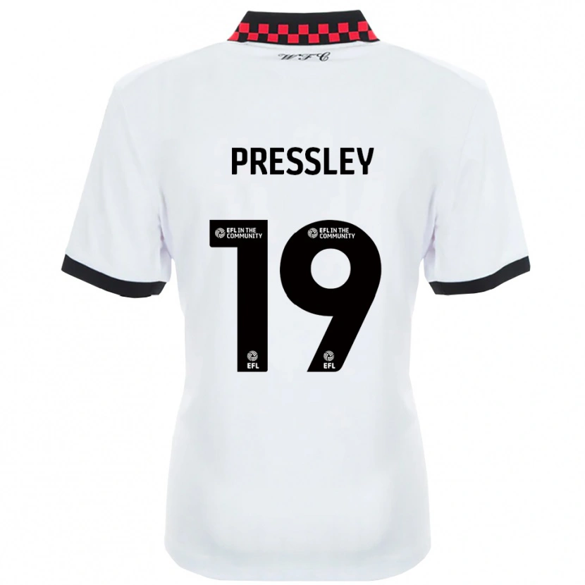 Danxen Enfant Maillot Aaron Pressley #19 Blanc Noir Tenues Extérieur 2025/26 T-Shirt