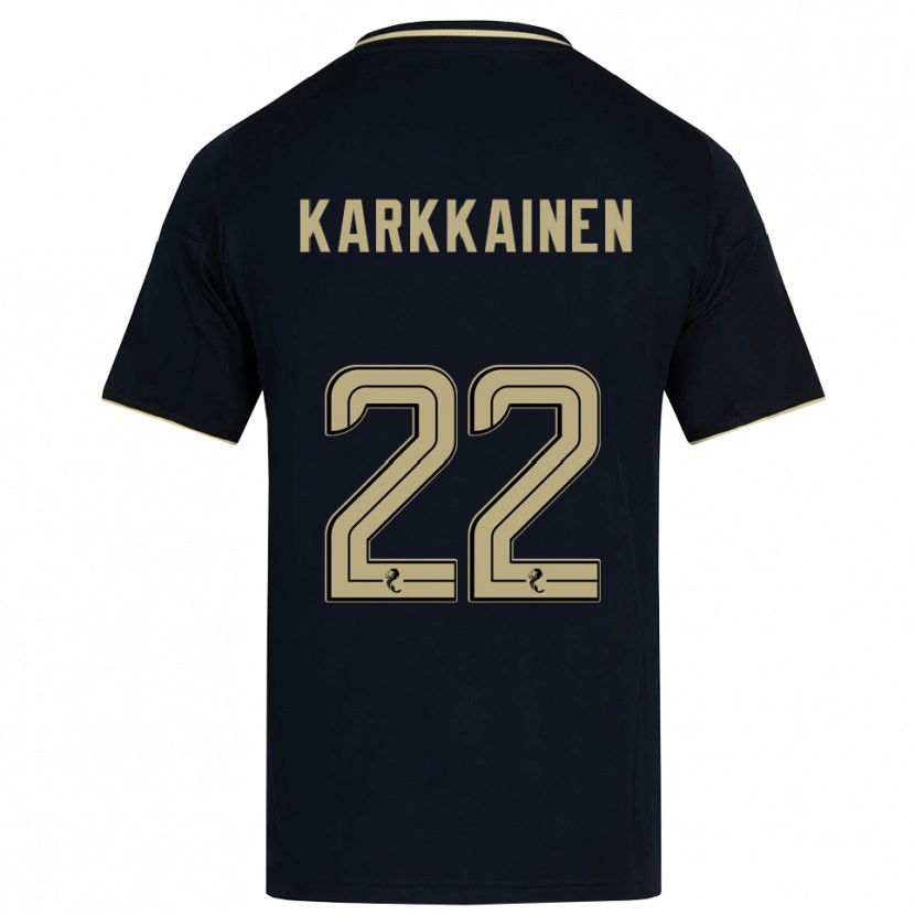 Danxen Enfant Maillot Elena Kärkkäinen #22 Marine Or Tenues Extérieur 2025/26 T-Shirt