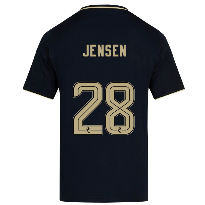 Danxen Enfant Maillot Alexander Jensen #28 Marine Or Tenues Extérieur 2025/26 T-Shirt