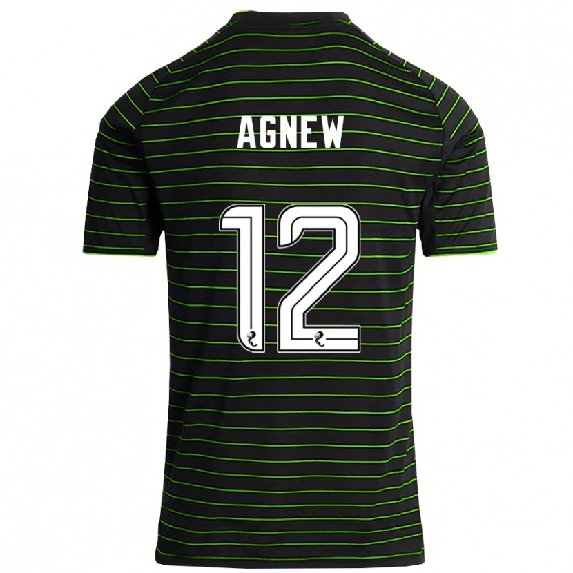 Danxen Enfant Maillot Murphy Agnew #12 Noir Vert Tenues Extérieur 2025/26 T-Shirt