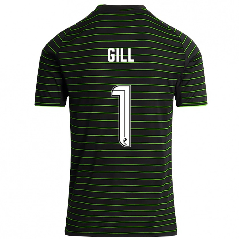 Danxen Enfant Maillot Marcus Gill #1 Noir Vert Tenues Extérieur 2025/26 T-Shirt