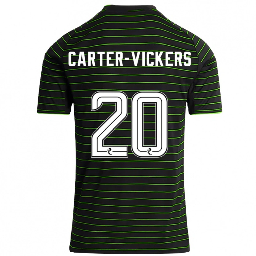Danxen Enfant Maillot Cameron Carter-Vickers #20 Noir Vert Tenues Extérieur 2025/26 T-Shirt