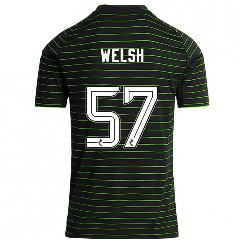 Danxen Enfant Maillot Stephen Welsh #57 Noir Vert Tenues Extérieur 2025/26 T-Shirt