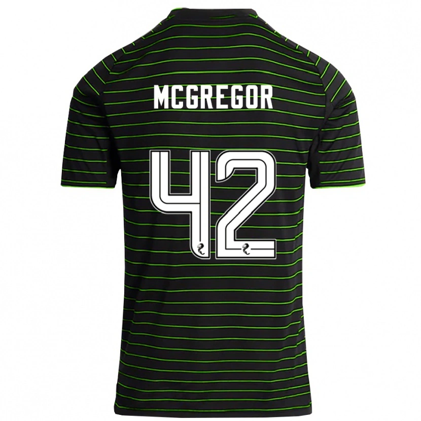 Danxen Enfant Maillot Callum Mcgregor #42 Noir Vert Tenues Extérieur 2025/26 T-Shirt