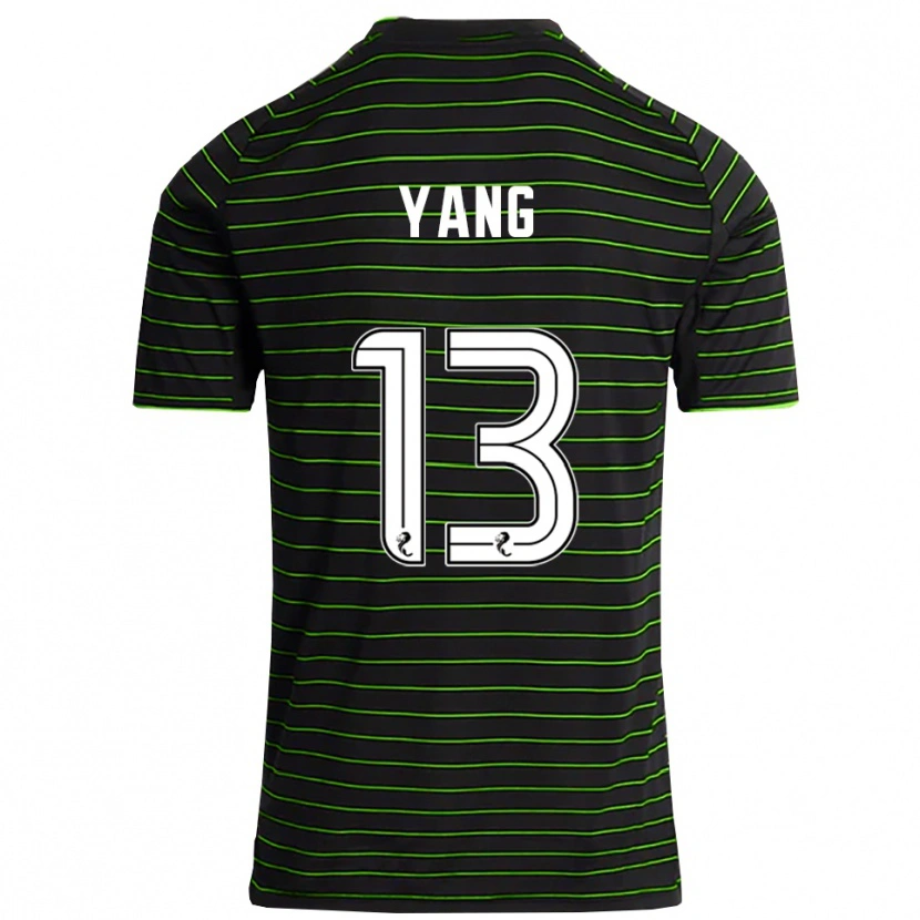 Danxen Enfant Maillot Hyun-Jun Yang #13 Noir Vert Tenues Extérieur 2025/26 T-Shirt