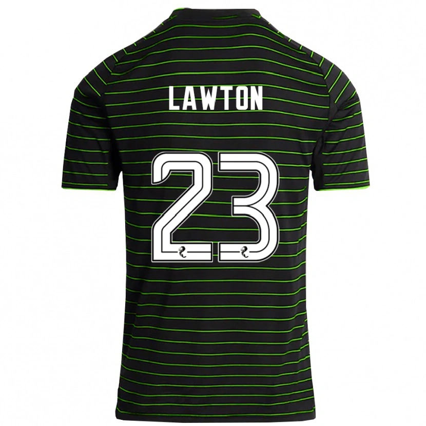 Danxen Enfant Maillot Emma Lawton #23 Noir Vert Tenues Extérieur 2025/26 T-Shirt