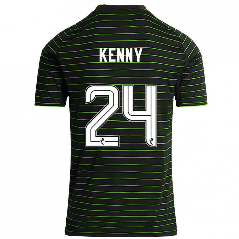Danxen Enfant Maillot Johnny Kenny #24 Noir Vert Tenues Extérieur 2025/26 T-Shirt