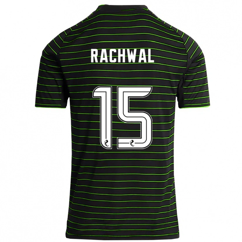 Danxen Enfant Maillot Robert Rachwal #15 Noir Vert Tenues Extérieur 2025/26 T-Shirt