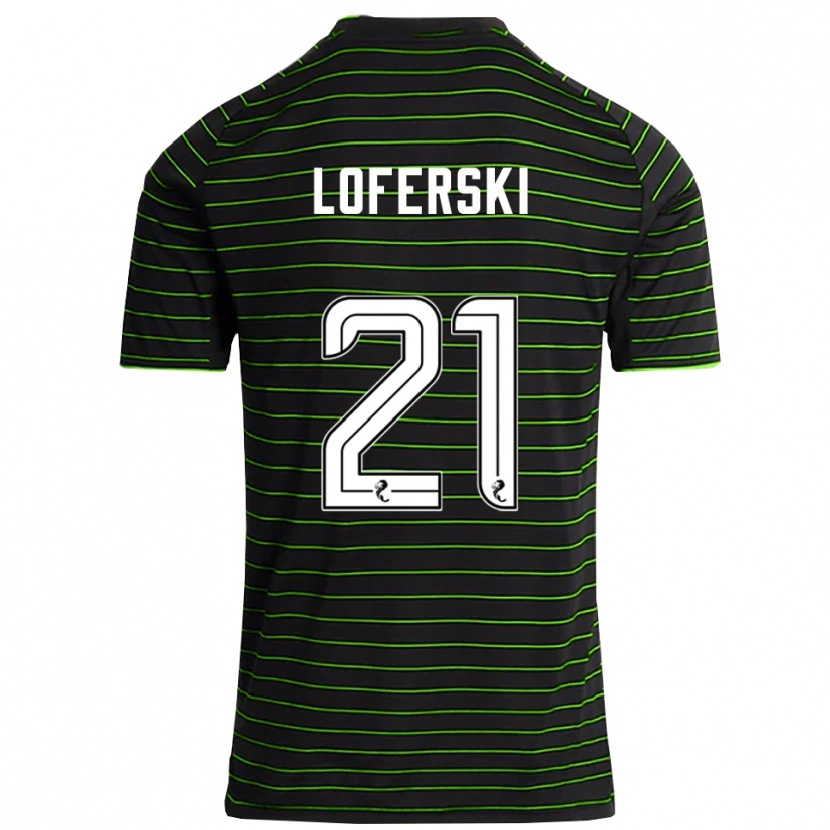 Danxen Enfant Maillot Kit Loferski #21 Noir Vert Tenues Extérieur 2025/26 T-Shirt