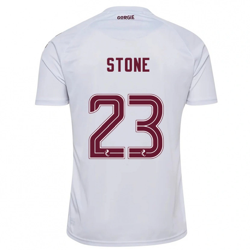 Danxen Enfant Maillot Harry Stone #23 Blanc Bordeaux Tenues Extérieur 2025/26 T-Shirt
