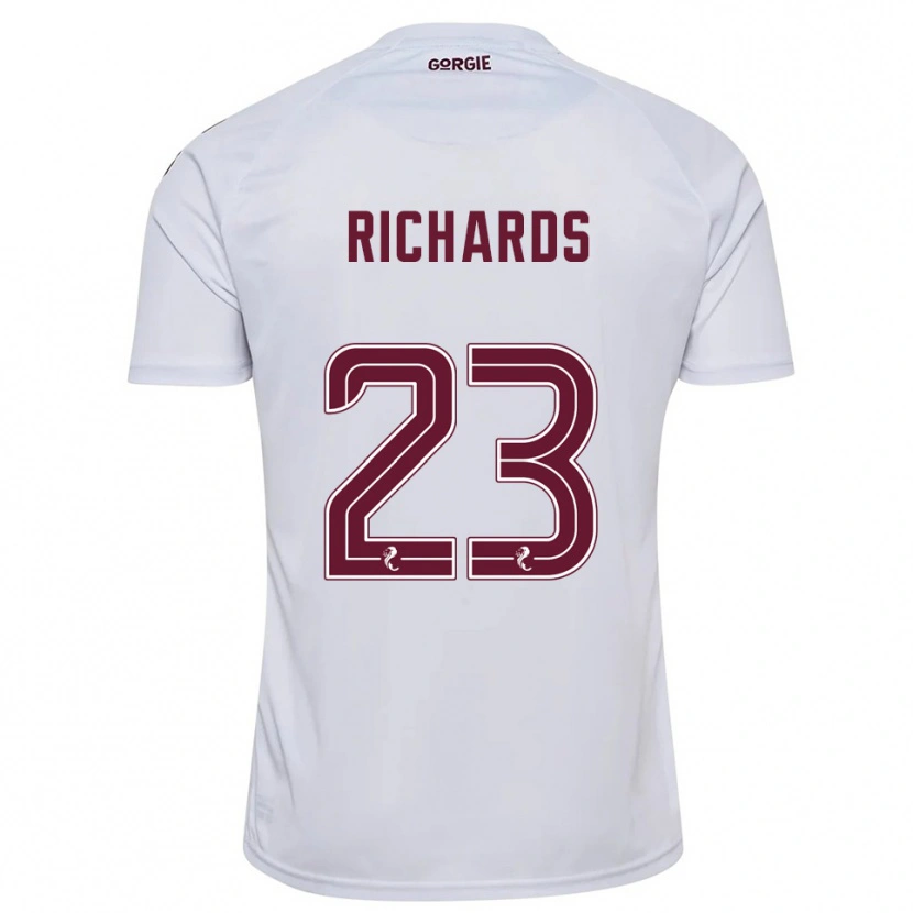 Danxen Enfant Maillot Jackie Richards #23 Blanc Bordeaux Tenues Extérieur 2025/26 T-Shirt