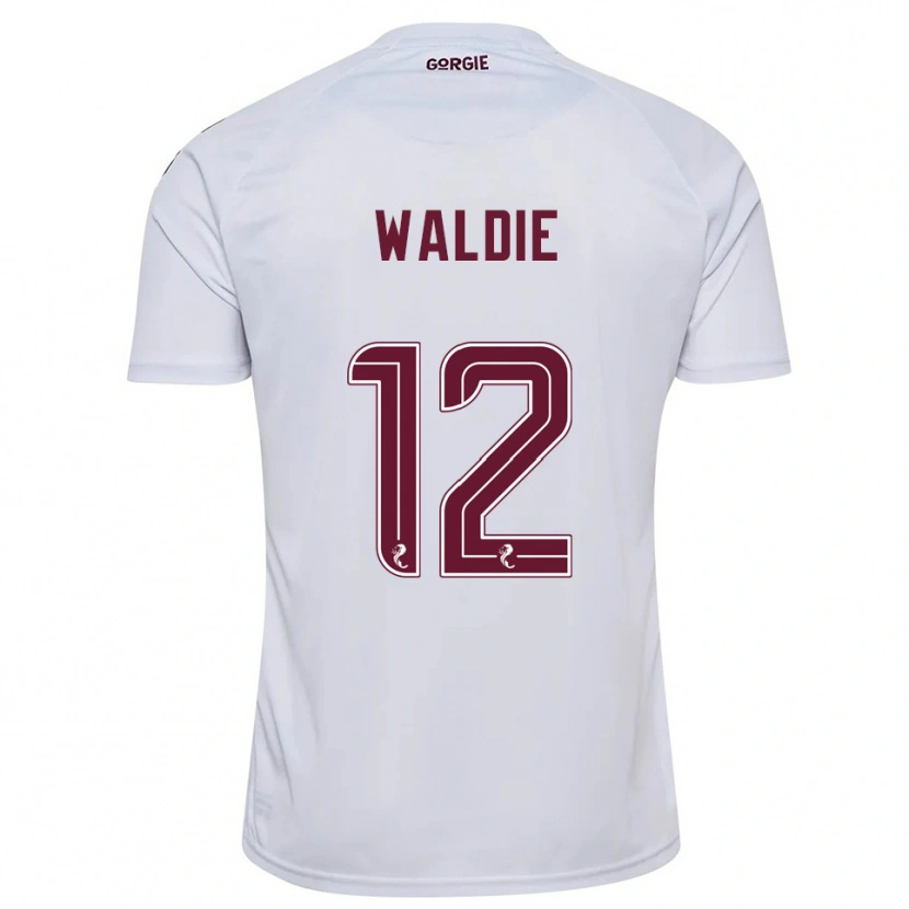Danxen Enfant Maillot Lizzie Waldie #12 Blanc Bordeaux Tenues Extérieur 2025/26 T-Shirt