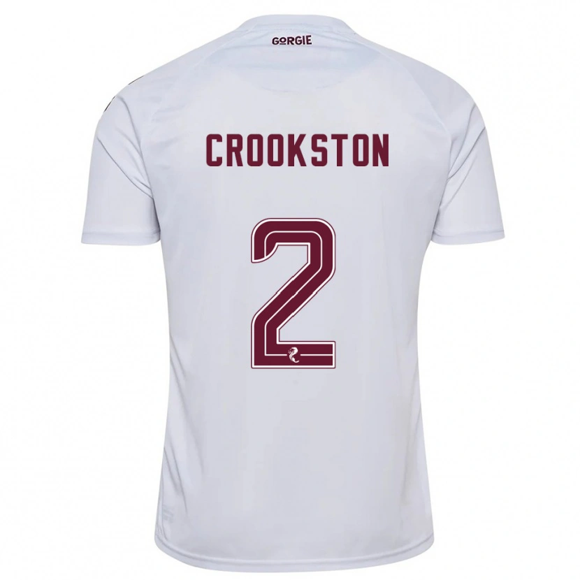 Danxen Enfant Maillot Gregor Crookston #2 Blanc Bordeaux Tenues Extérieur 2025/26 T-Shirt