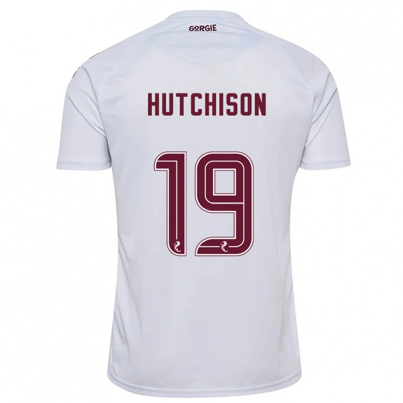 Danxen Enfant Maillot Bayley Hutchison #19 Blanc Bordeaux Tenues Extérieur 2025/26 T-Shirt