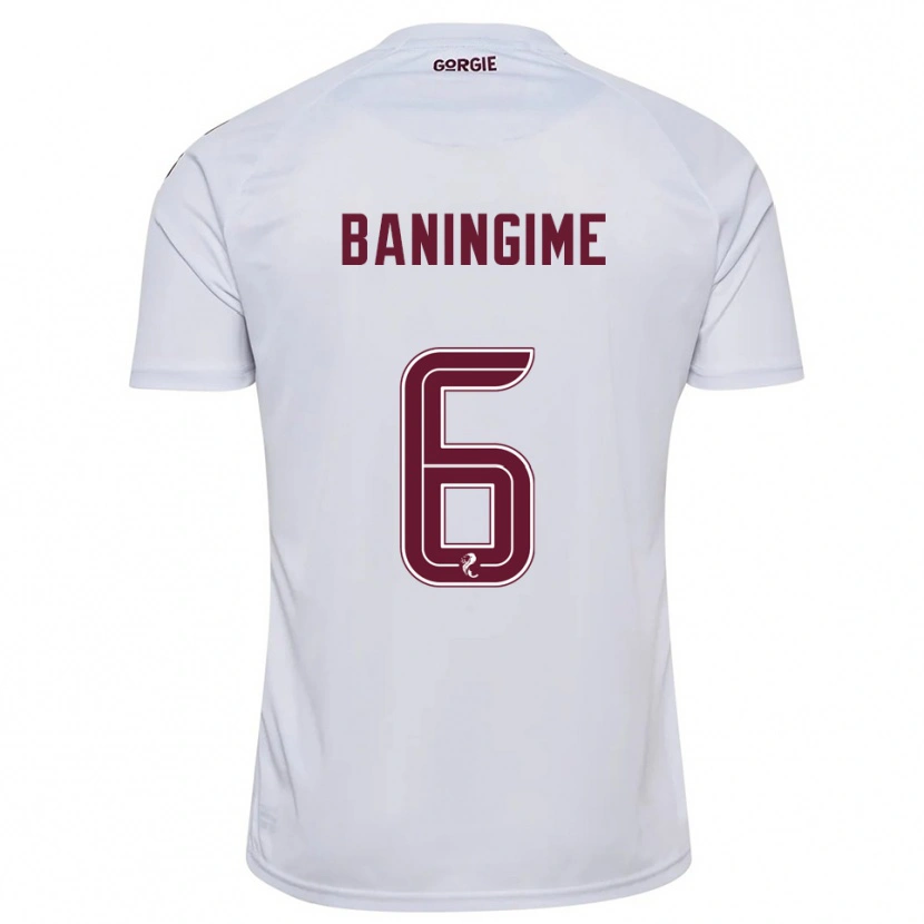 Danxen Enfant Maillot Beni Baningime #6 Blanc Bordeaux Tenues Extérieur 2025/26 T-Shirt