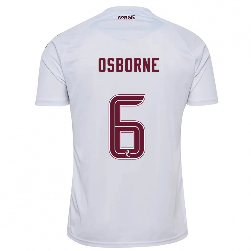 Danxen Enfant Maillot Alfie Osborne #6 Blanc Bordeaux Tenues Extérieur 2025/26 T-Shirt