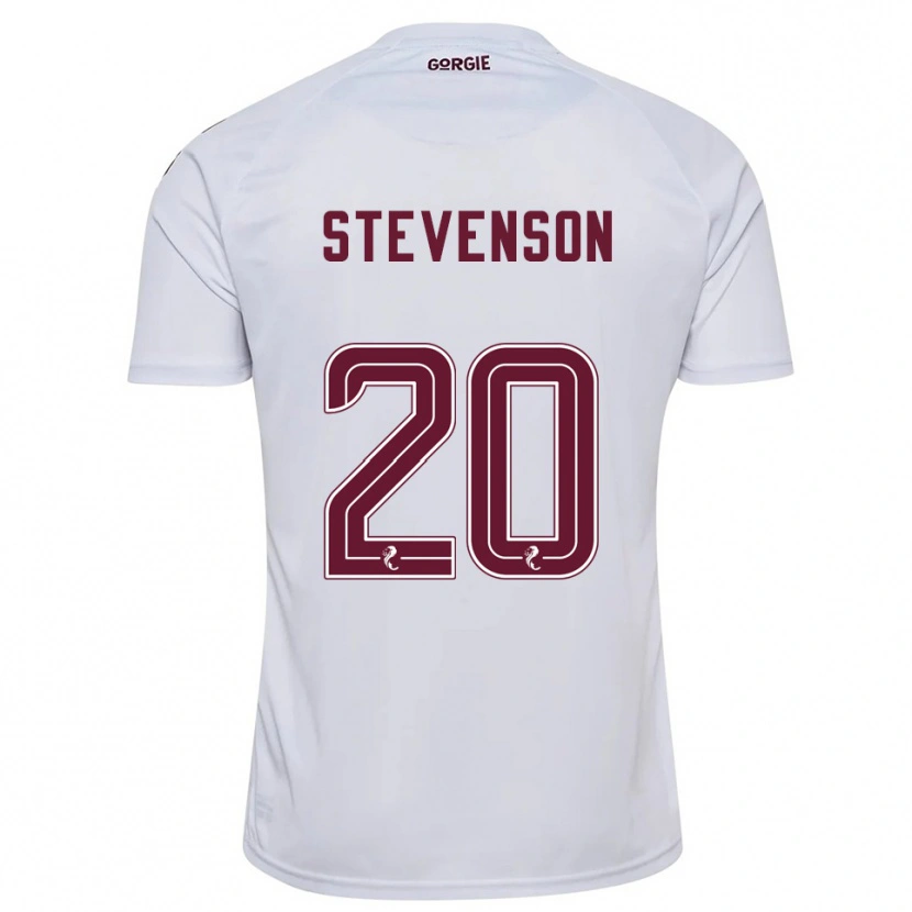 Danxen Enfant Maillot Gus Stevenson #20 Blanc Bordeaux Tenues Extérieur 2025/26 T-Shirt