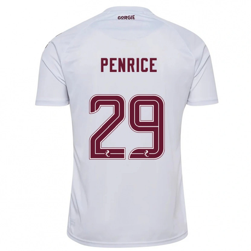 Danxen Enfant Maillot James Penrice #29 Blanc Bordeaux Tenues Extérieur 2025/26 T-Shirt