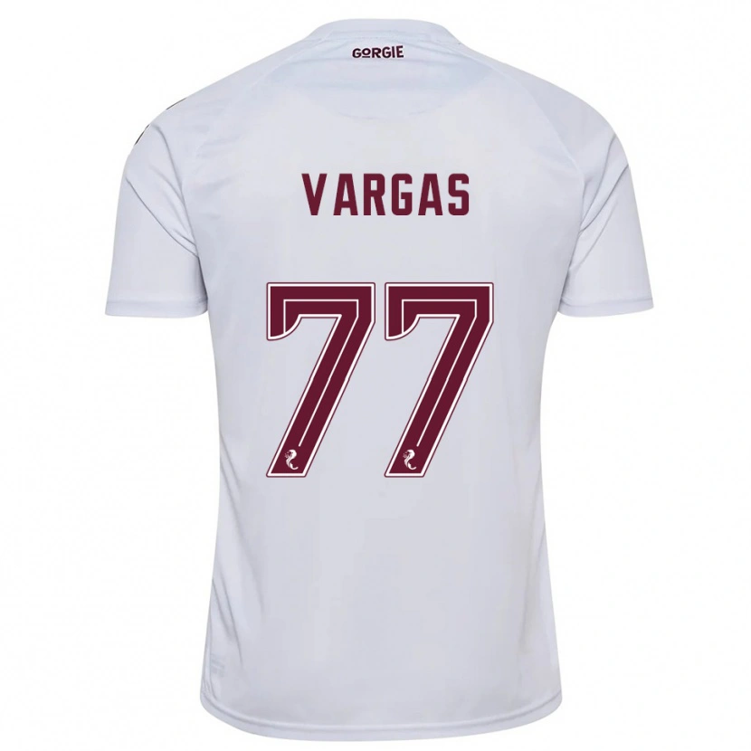 Danxen Enfant Maillot Kenneth Vargas #77 Blanc Bordeaux Tenues Extérieur 2025/26 T-Shirt
