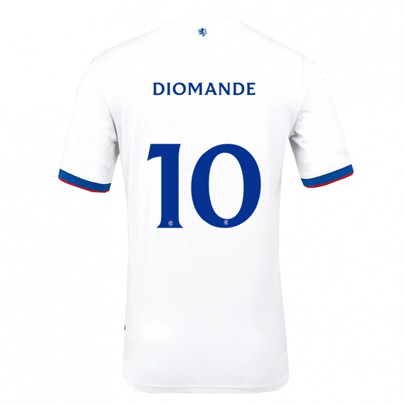 Danxen Enfant Maillot Mohamed Diomandé #10 Blanc Rouge Bleu Tenues Extérieur 2025/26 T-Shirt