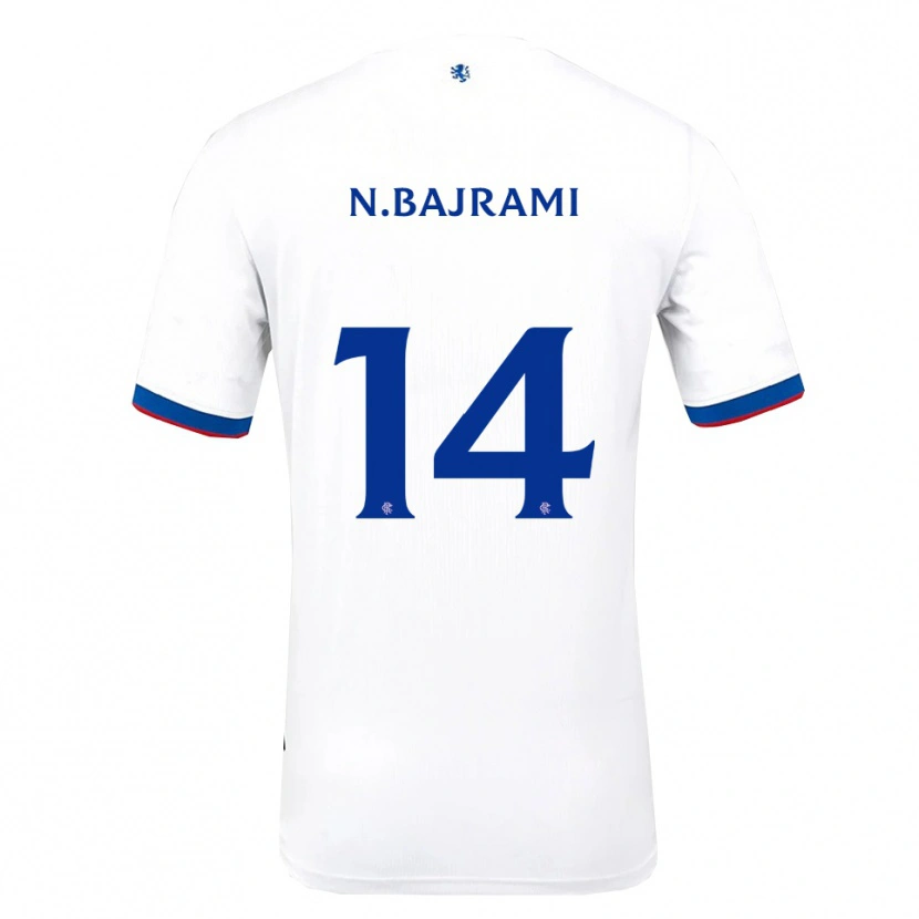 Danxen Enfant Maillot Nedim Bajrami #14 Blanc Rouge Bleu Tenues Extérieur 2025/26 T-Shirt