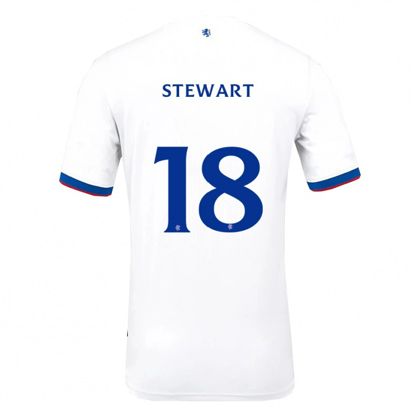 Danxen Enfant Maillot Lewis Stewart #18 Blanc Rouge Bleu Tenues Extérieur 2025/26 T-Shirt
