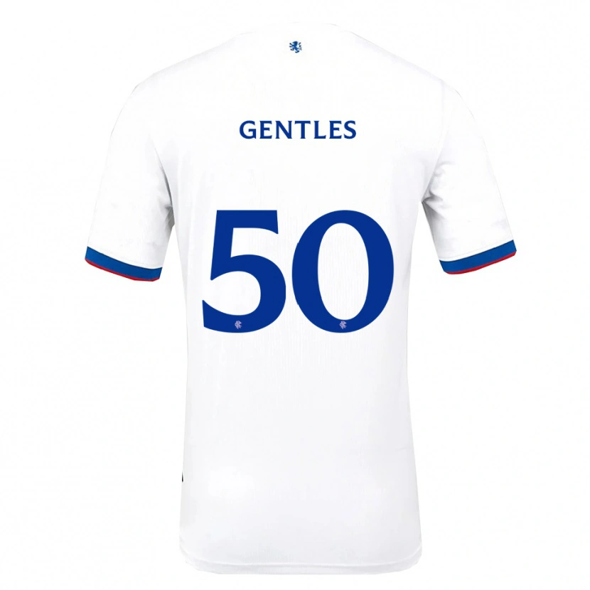 Danxen Enfant Maillot Josh Gentles #50 Blanc Rouge Bleu Tenues Extérieur 2025/26 T-Shirt