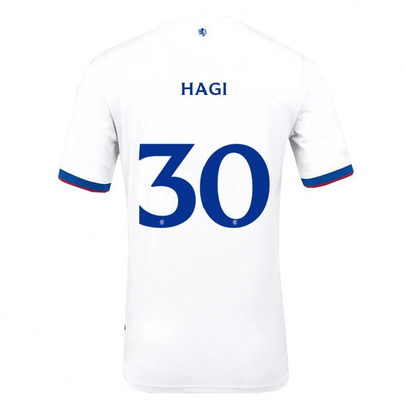 Danxen Enfant Maillot Ianis Hagi #30 Blanc Rouge Bleu Tenues Extérieur 2025/26 T-Shirt