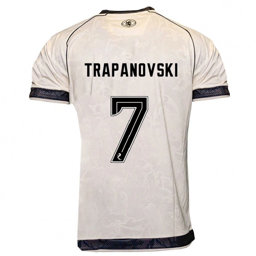Danxen Enfant Maillot Kristijan Trapanovski #7 Blanc Noir Tenues Extérieur 2025/26 T-Shirt