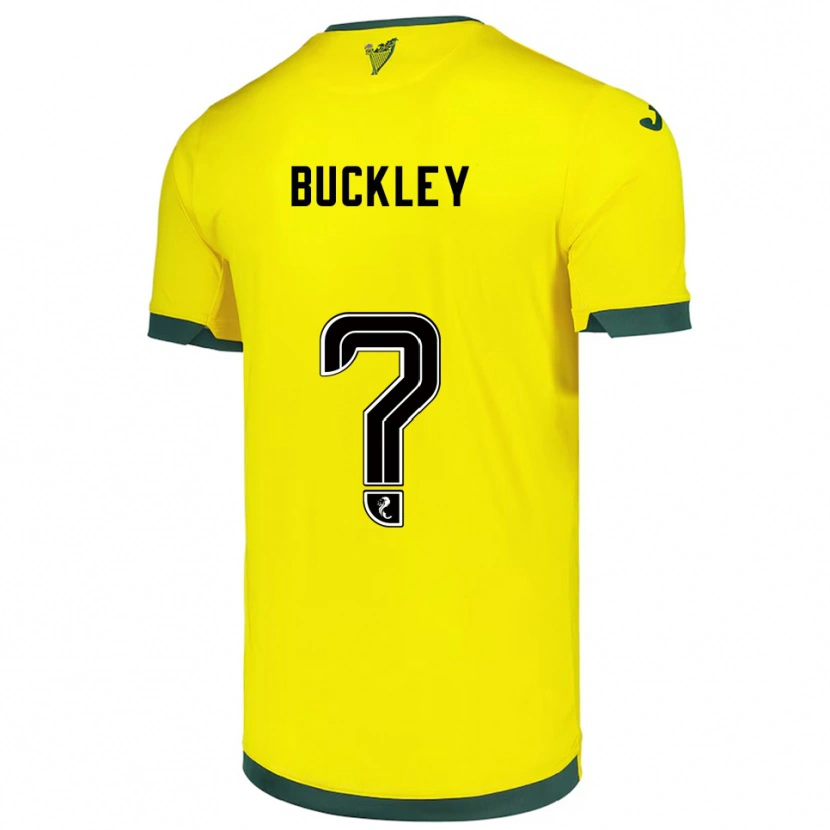 Danxen Enfant Maillot Adam Buckley #0 Jaune Vert Tenues Extérieur 2025/26 T-Shirt