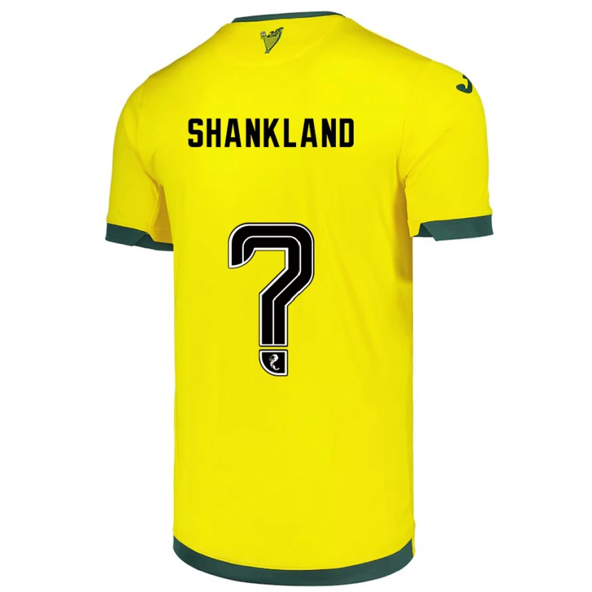 Danxen Enfant Maillot Cole Shankland #0 Jaune Vert Tenues Extérieur 2025/26 T-Shirt