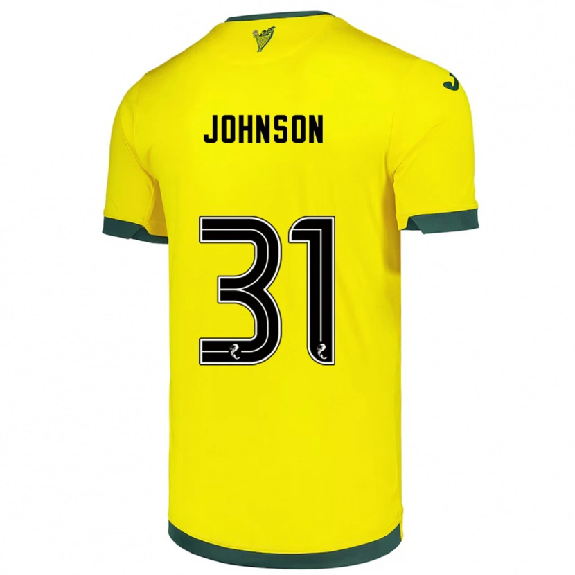 Danxen Enfant Maillot Murray Johnson #31 Jaune Vert Tenues Extérieur 2025/26 T-Shirt