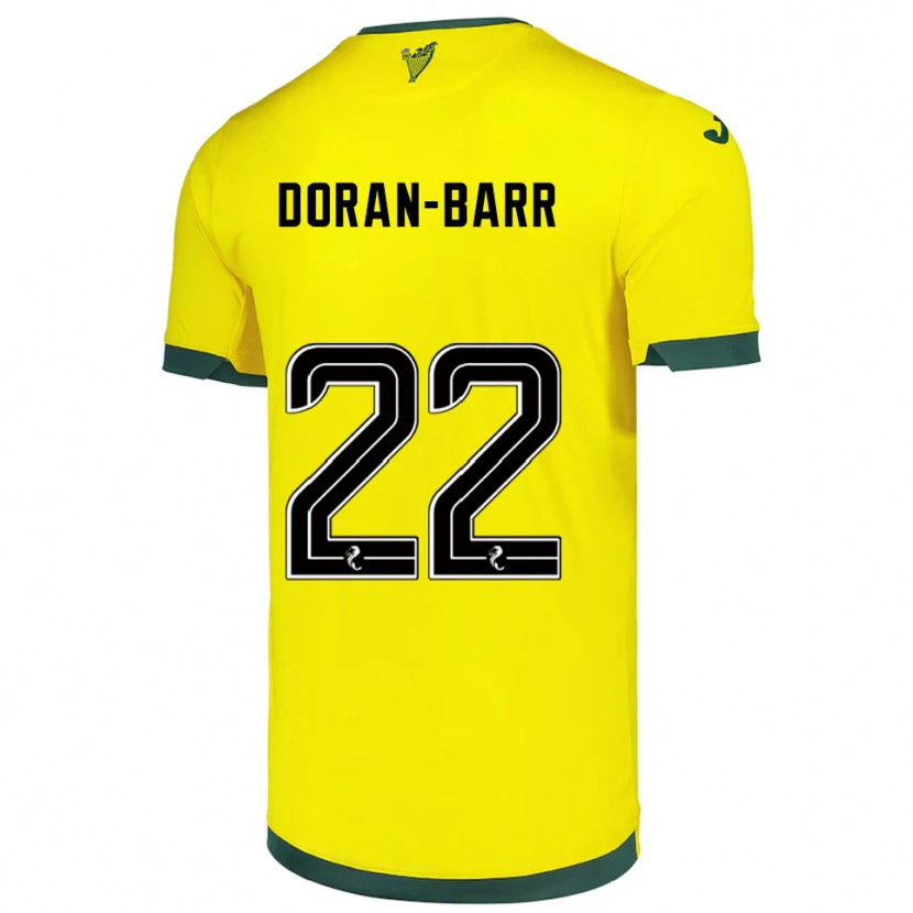 Danxen Enfant Maillot Lauren Doran-Barr #22 Jaune Vert Tenues Extérieur 2025/26 T-Shirt