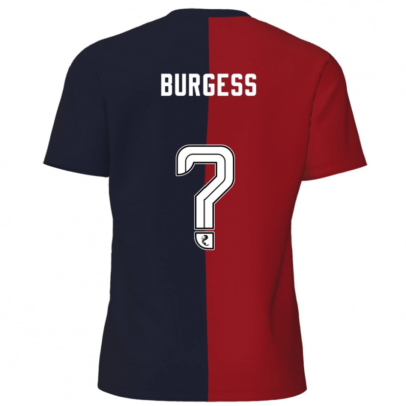 Danxen Enfant Maillot Logan Burgess #0 Rouge Marine Tenues Extérieur 2025/26 T-Shirt