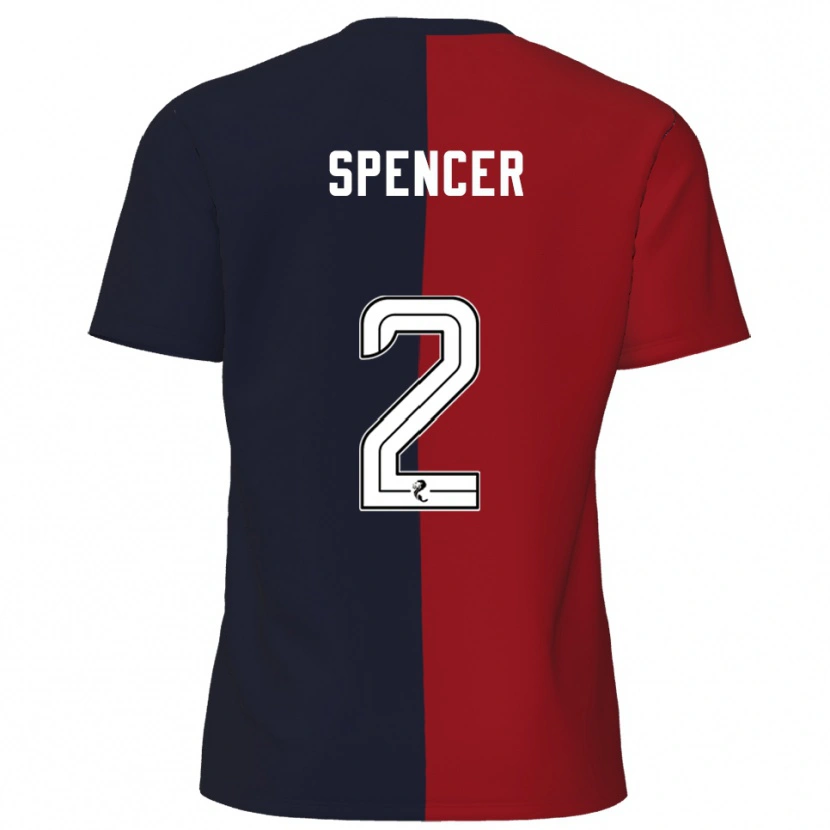 Danxen Enfant Maillot Joe Spencer #2 Rouge Marine Tenues Extérieur 2025/26 T-Shirt