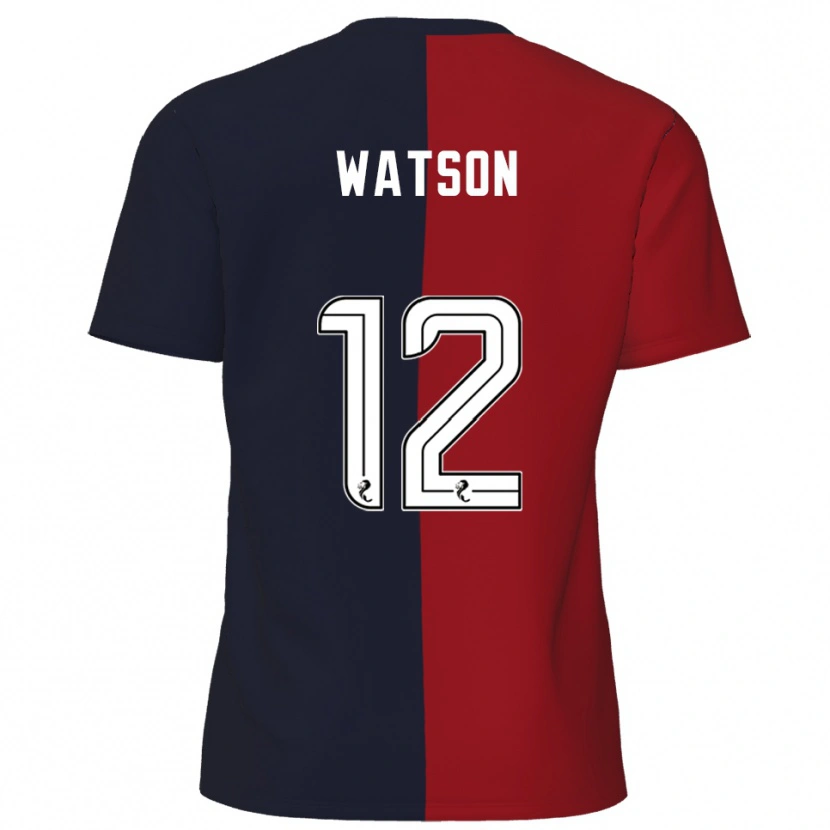Danxen Enfant Maillot David Watson #12 Rouge Marine Tenues Extérieur 2025/26 T-Shirt