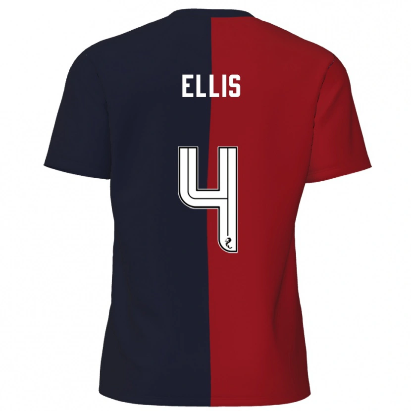 Danxen Enfant Maillot Ruari Ellis #4 Rouge Marine Tenues Extérieur 2025/26 T-Shirt