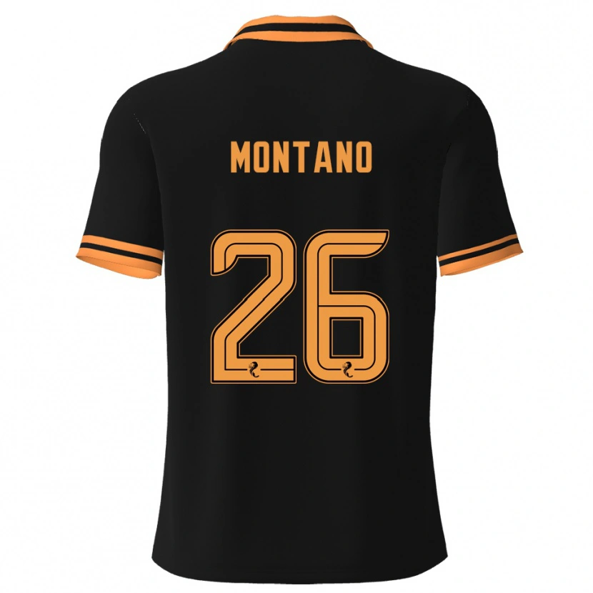 Danxen Enfant Maillot Cristian Montano #26 Noir Jaune Tenues Extérieur 2025/26 T-Shirt