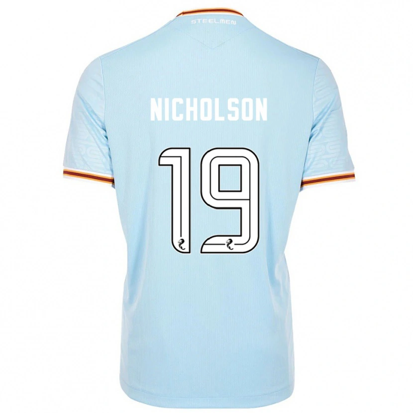 Danxen Enfant Maillot Sam Nicholson #19 Bleu Ciel Tenues Extérieur 2025/26 T-Shirt
