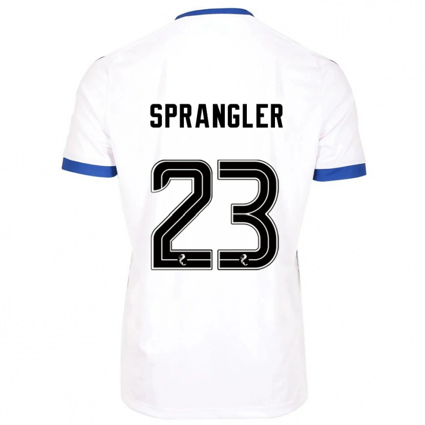 Danxen Enfant Maillot Sven Sprangler #23 Blanc Bleu Tenues Extérieur 2025/26 T-Shirt