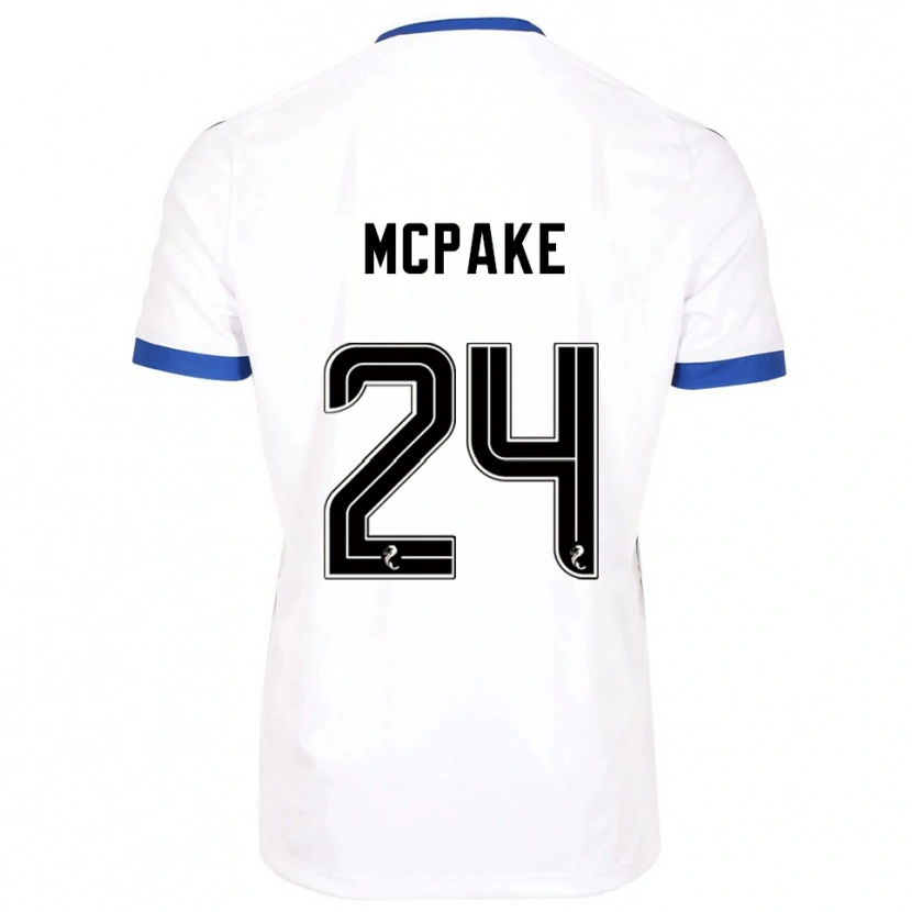 Danxen Enfant Maillot Josh Mcpake #24 Blanc Bleu Tenues Extérieur 2025/26 T-Shirt