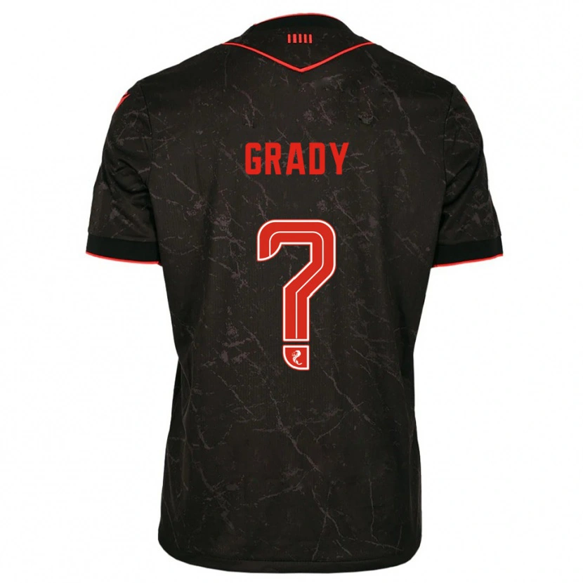 Danxen Enfant Maillot Noah Grady #0 Noir Rouge Tenues Extérieur 2025/26 T-Shirt