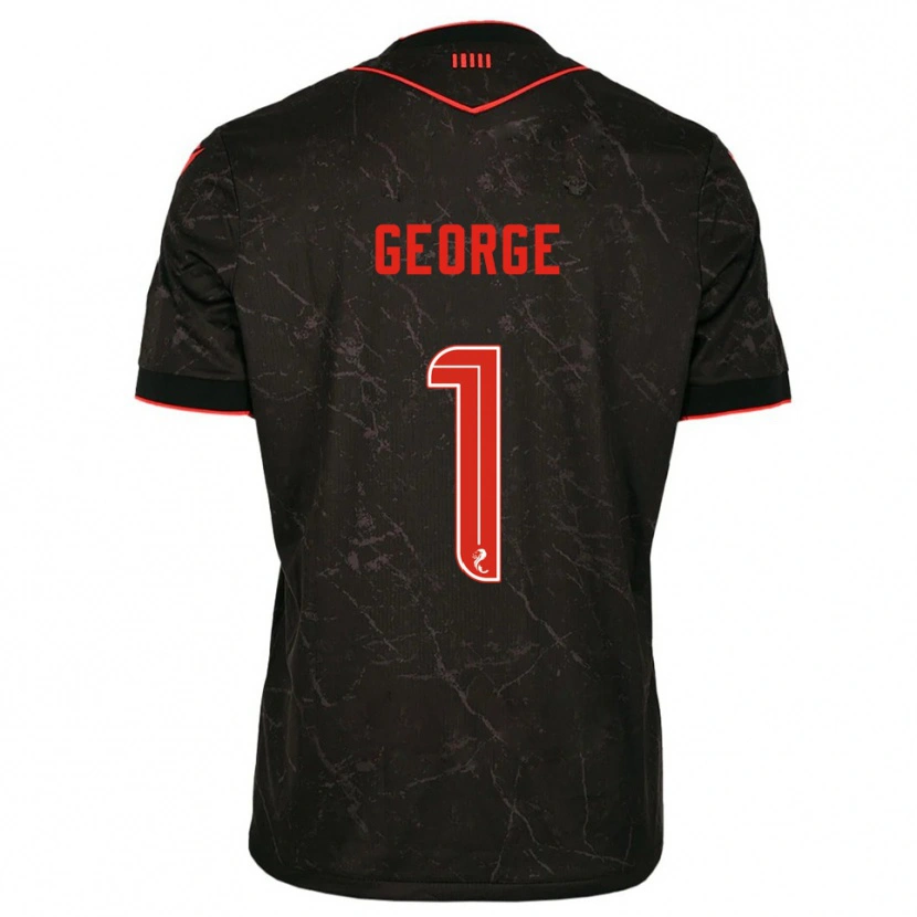 Danxen Enfant Maillot Shamal George #1 Noir Rouge Tenues Extérieur 2025/26 T-Shirt